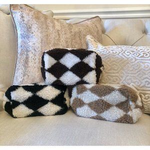 Multi Colored Checkered Makeup Case, Toiletry Bag, Travel Makeup Case